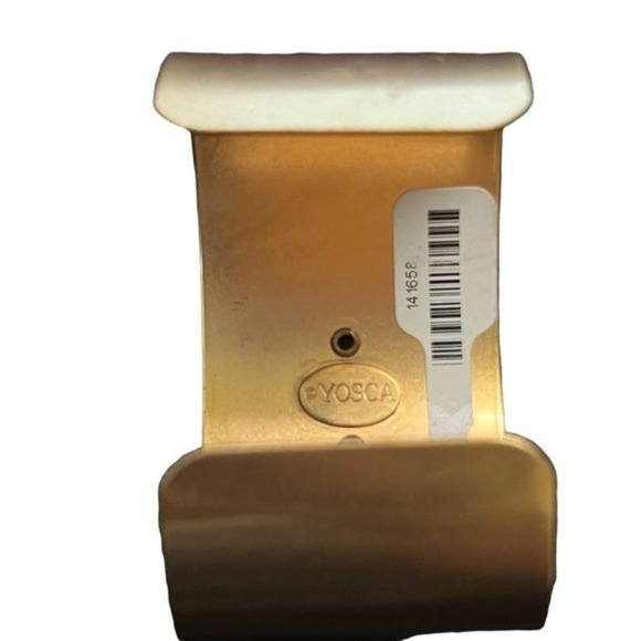 Gerard Yosca Black Howlite Brass Open Cuff Bangle Bracelet Vintage - Picture 3 of 6